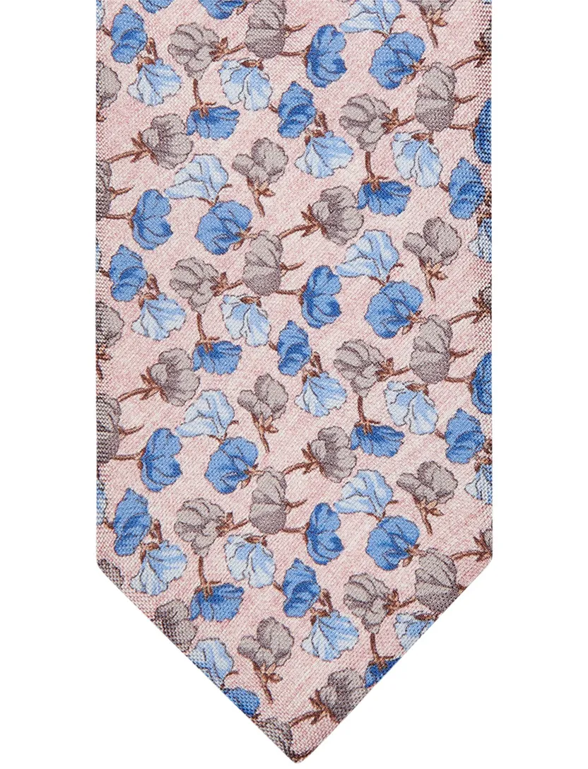 Profuomo zijde stropdas roze multicolor geprint