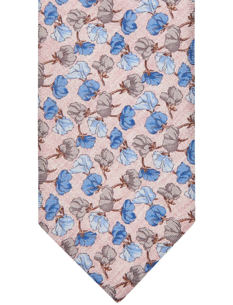 Profuomo zijde stropdas roze multicolor geprint
