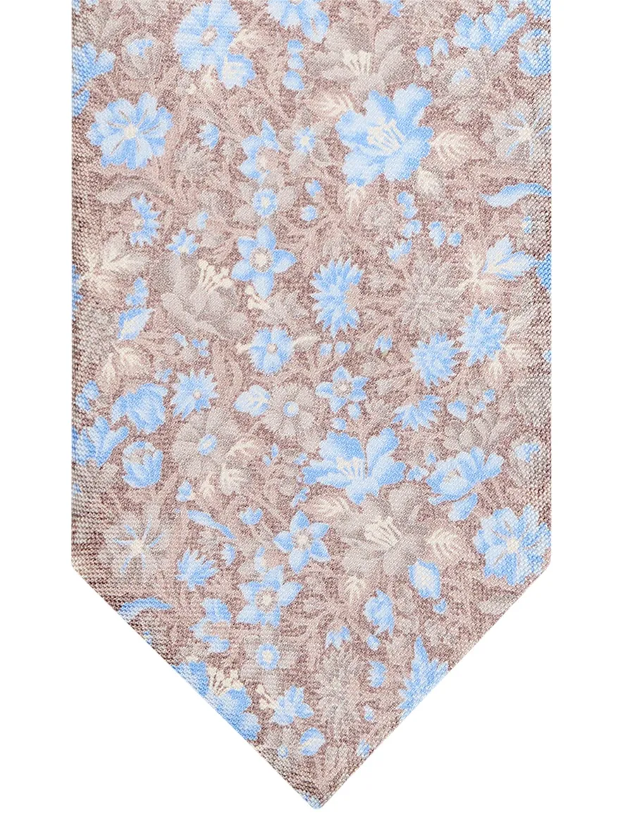 Profuomo stropdas bruin geprint