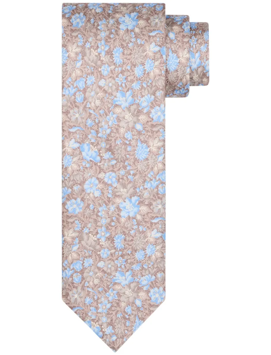 Profuomo stropdas bruin geprint