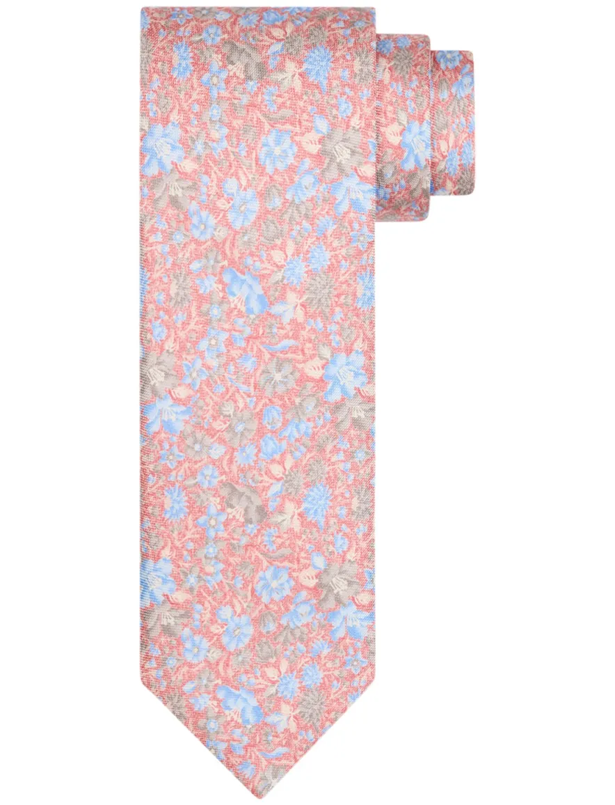 Profuomo stropdas roze blauw geprint