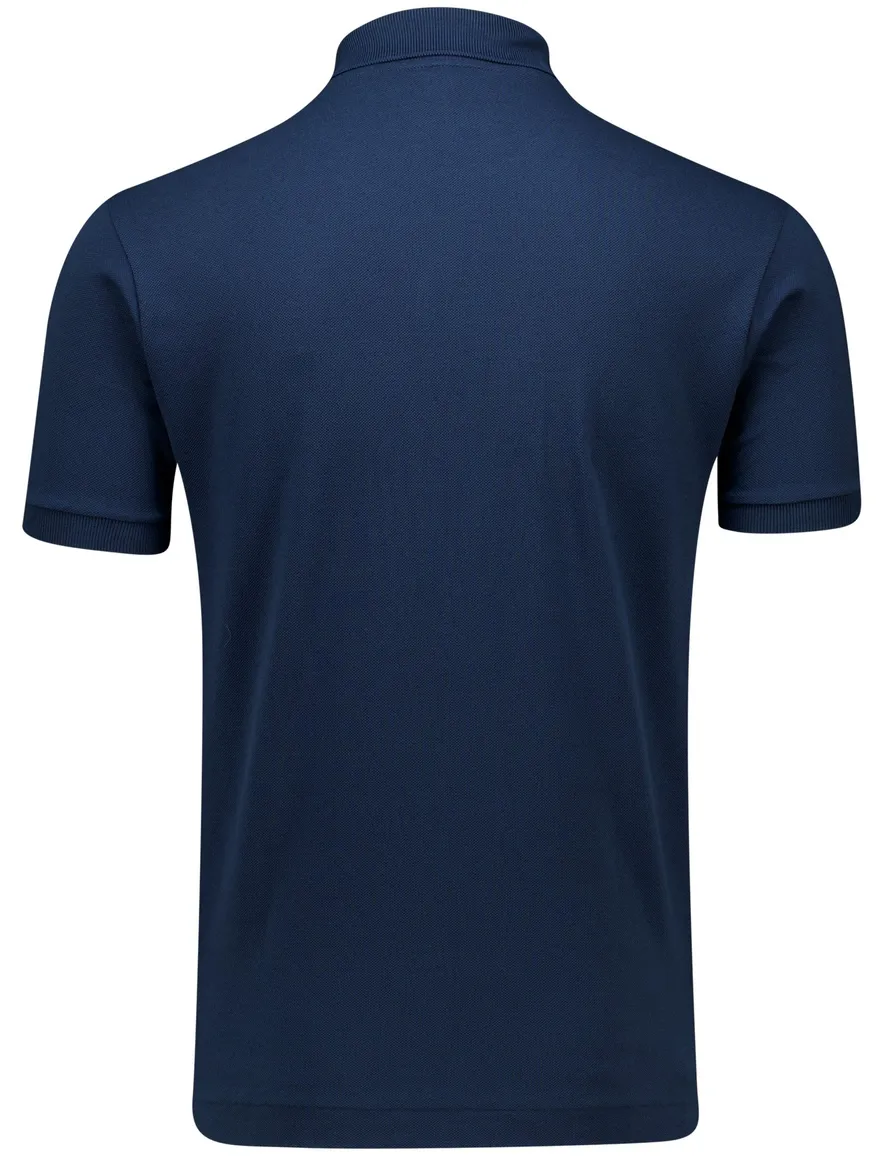 Lacoste polo effen blauw katoen