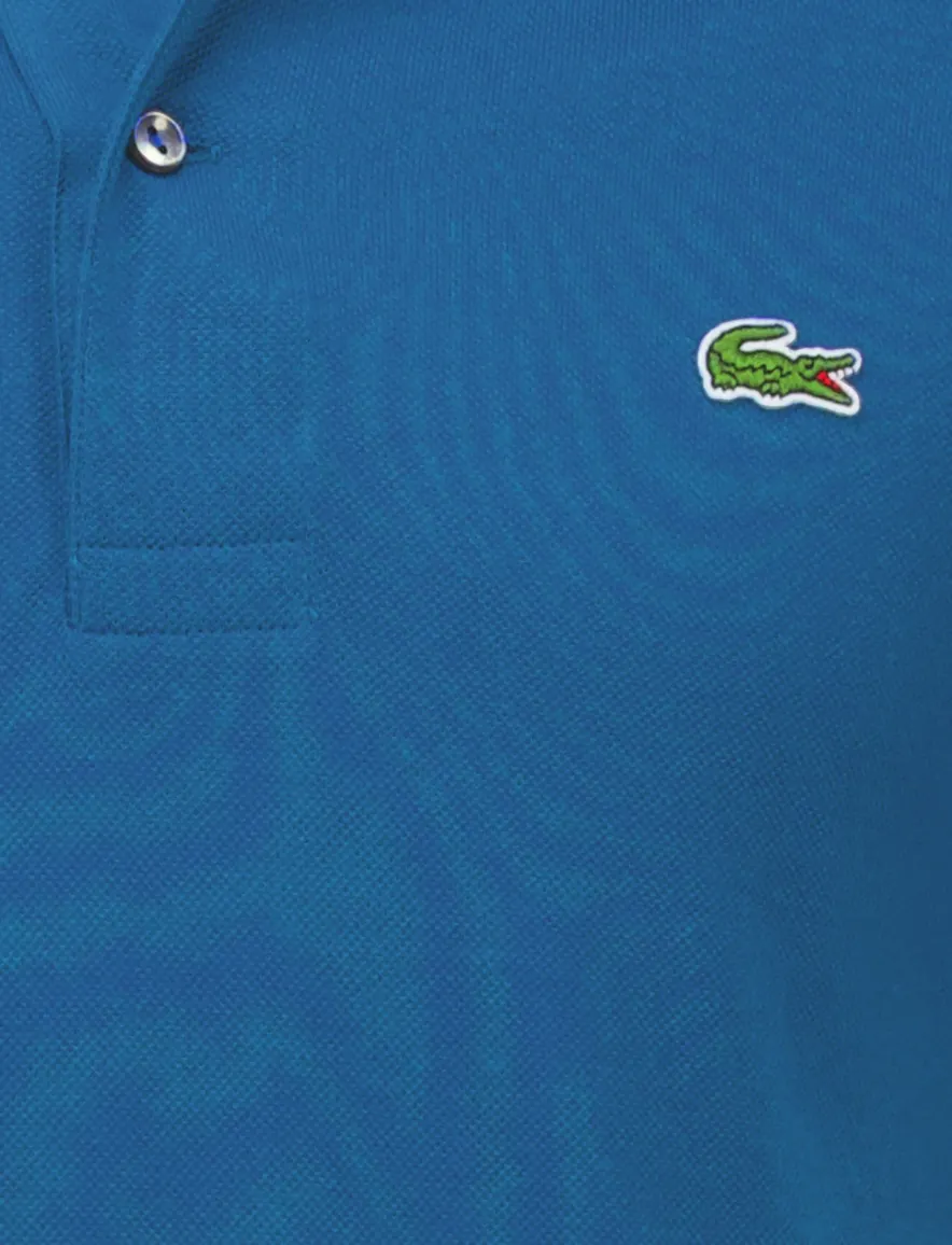 Lacoste polo blauw effen katoen pique