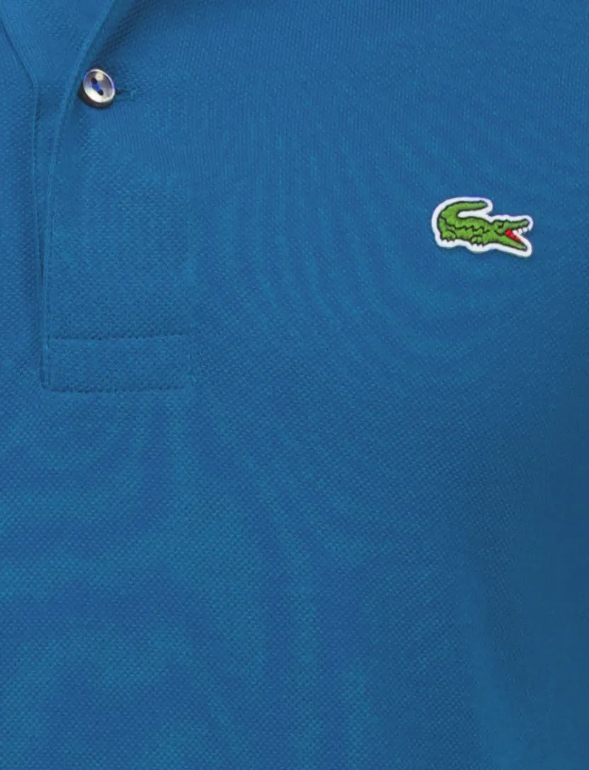 Lacoste polo blauw effen katoen
