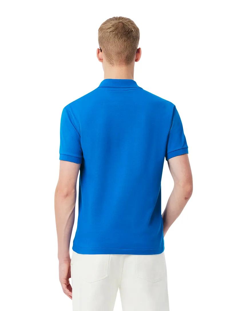 Lacoste polo blauw effen katoen