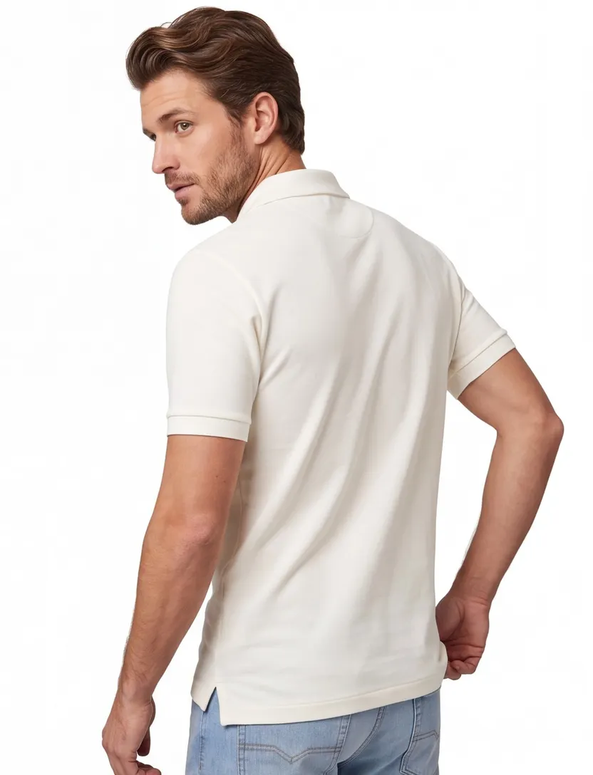Lacoste polo beige katoen effen