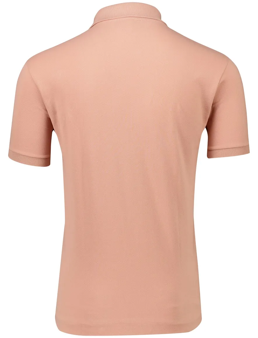 Lacoste polo oranje effen katoen wijde fit pique