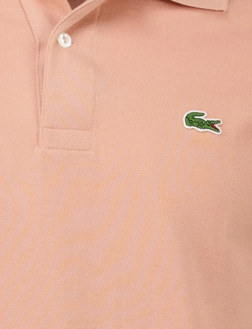 Lacoste polo oranje effen katoen wijde fit pique