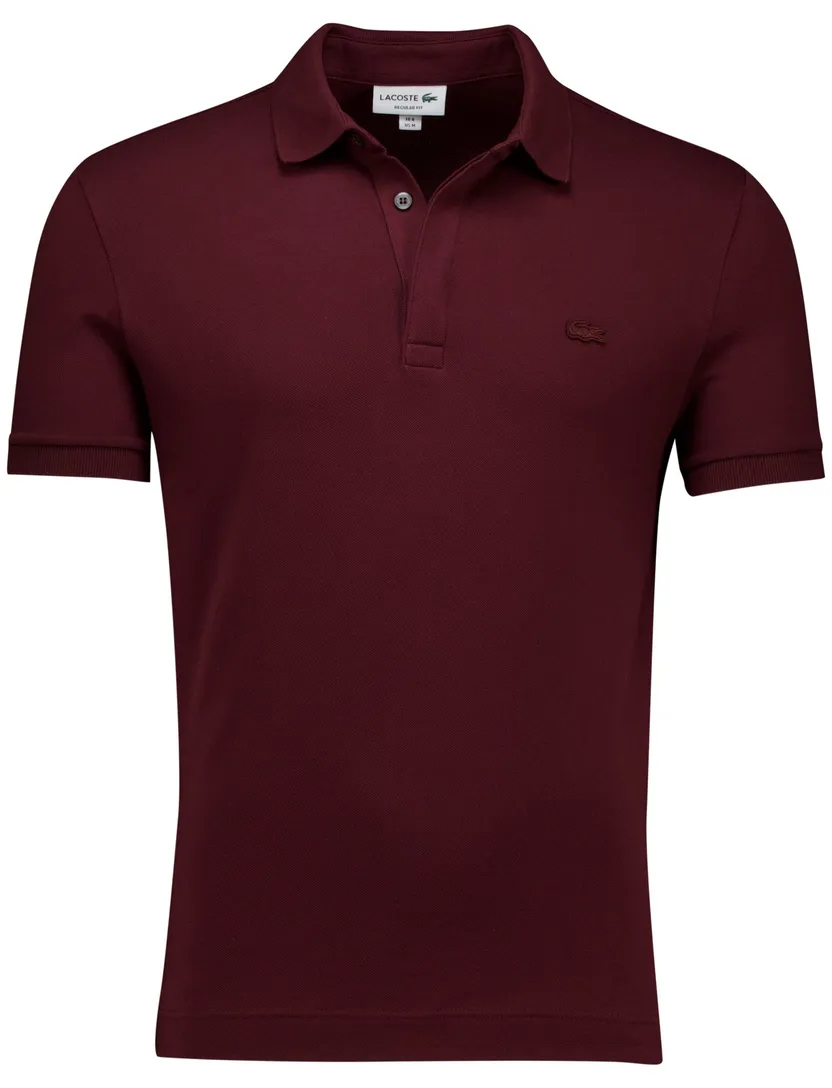 Lacoste polo bordeaux effen Regular Fit