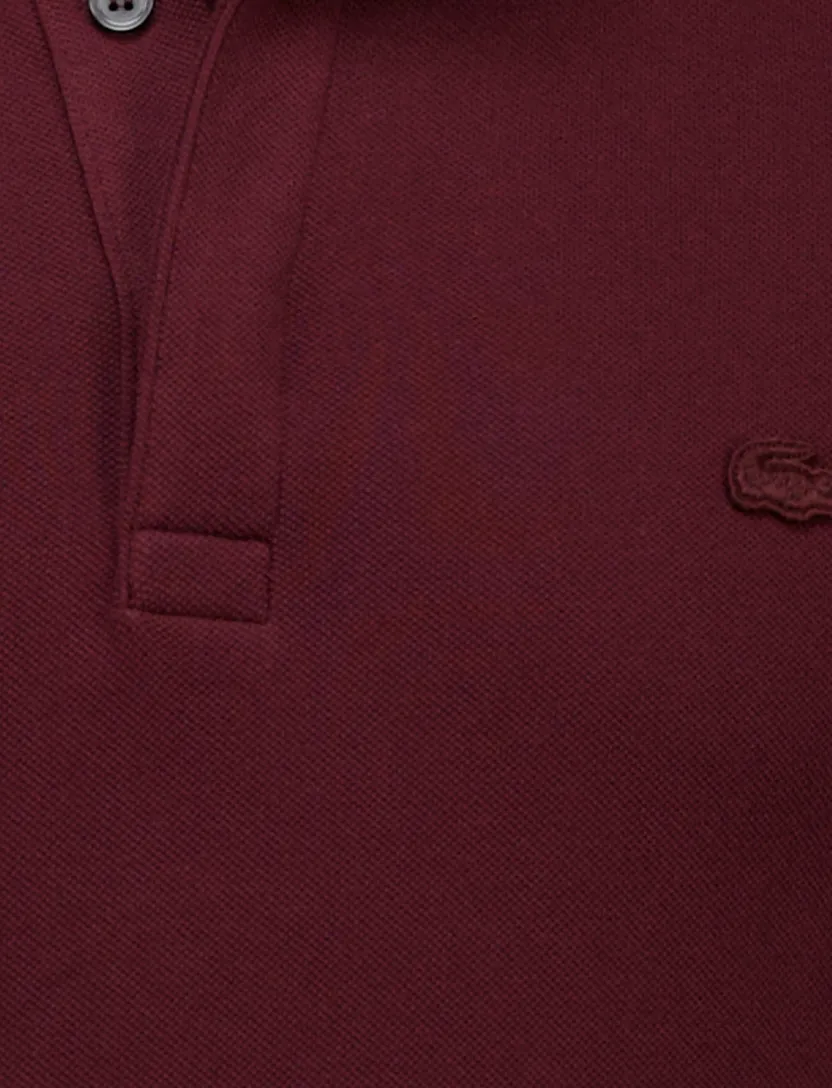 Lacoste polo bordeaux effen Regular Fit