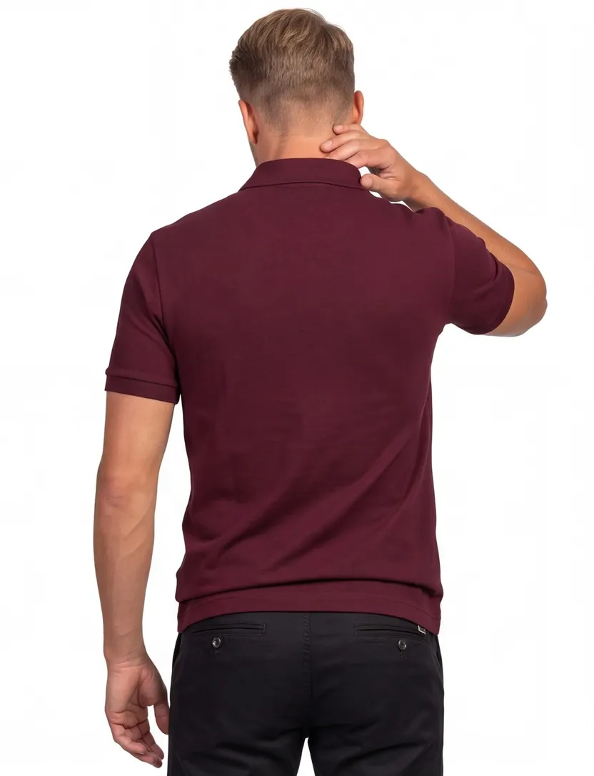 Lacoste polo bordeaux effen Regular Fit