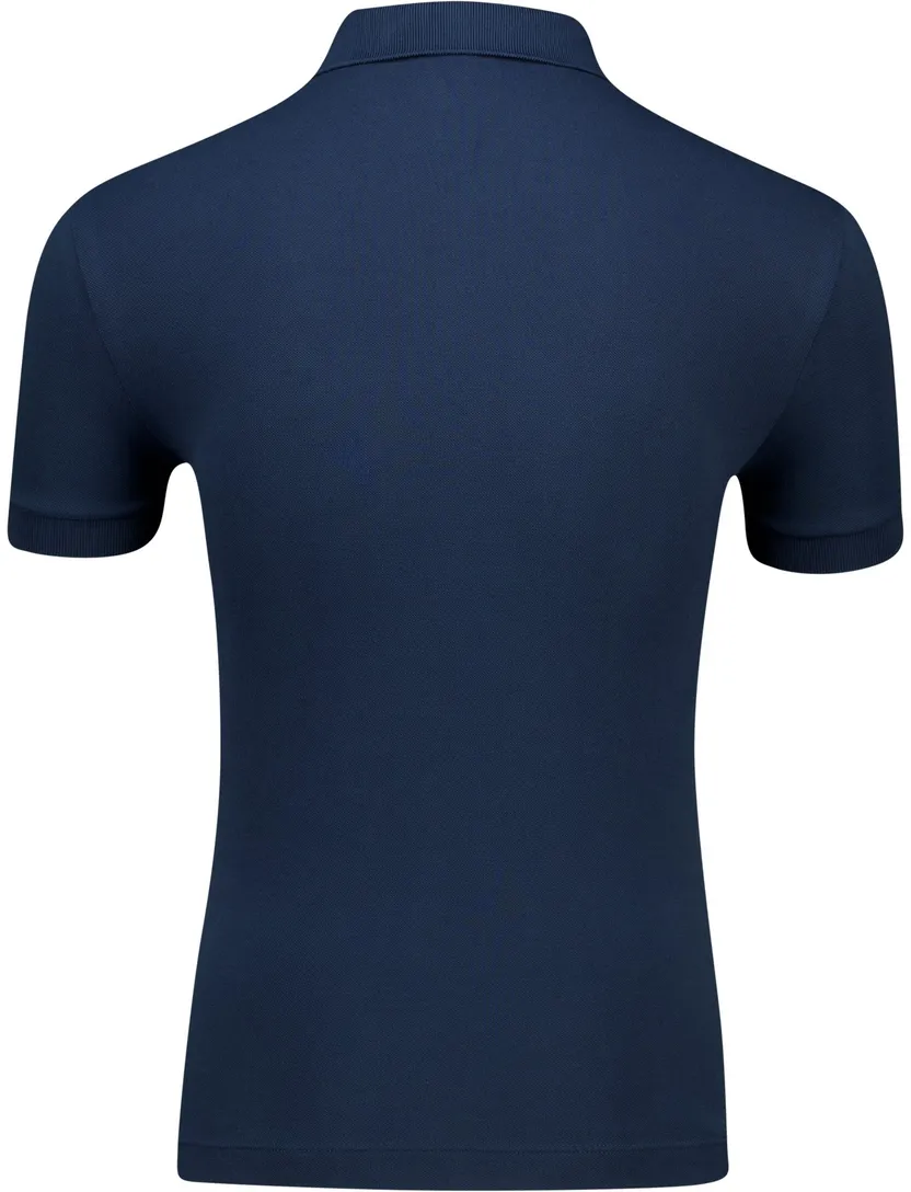 katoenen Lacoste polo donkerblauw korte mouw