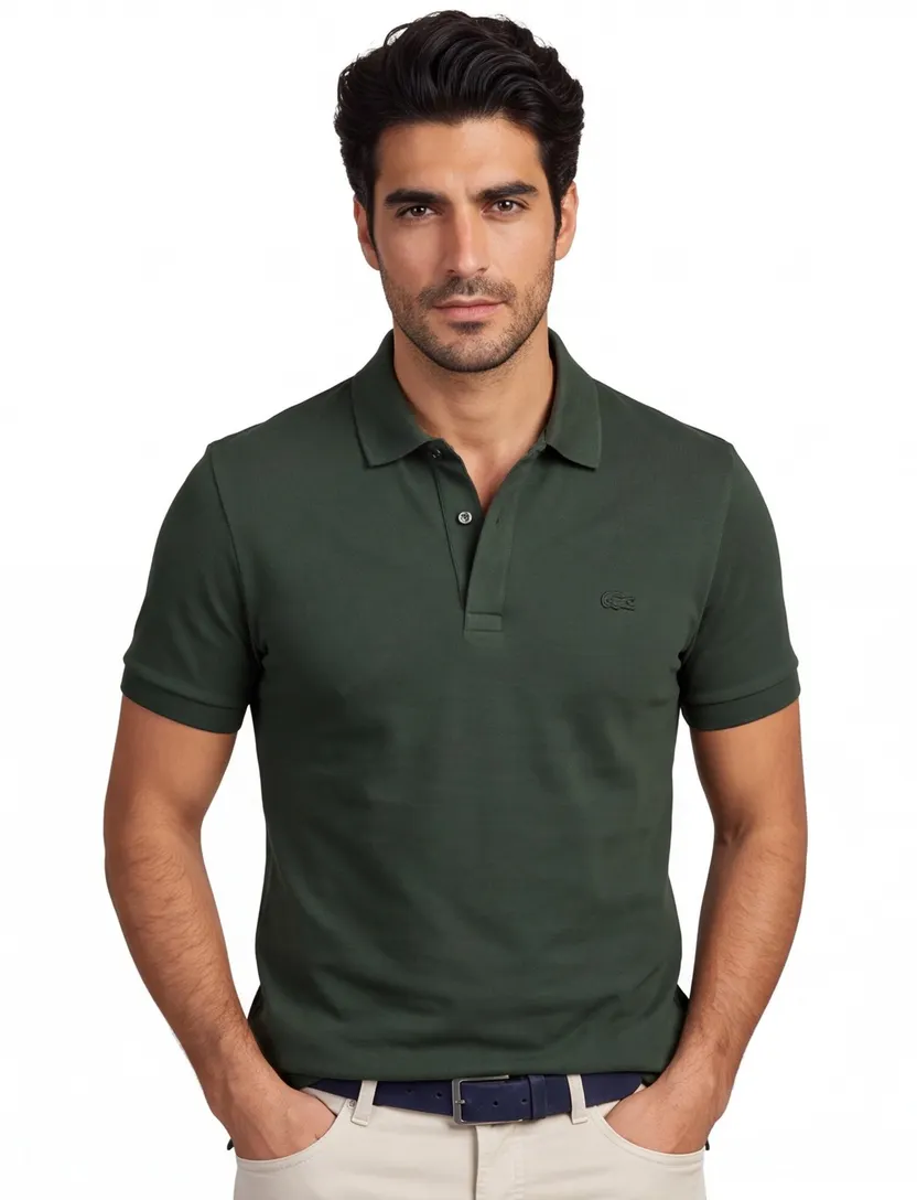 Lacoste polo donkergroen korte mouw effen