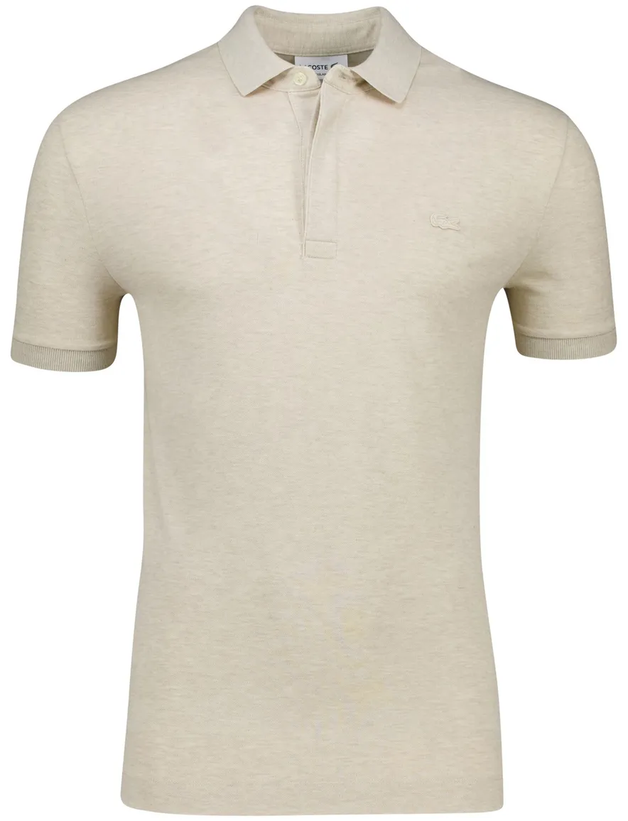 Lacoste polo beige gemêleerd korte mouw normale fit
