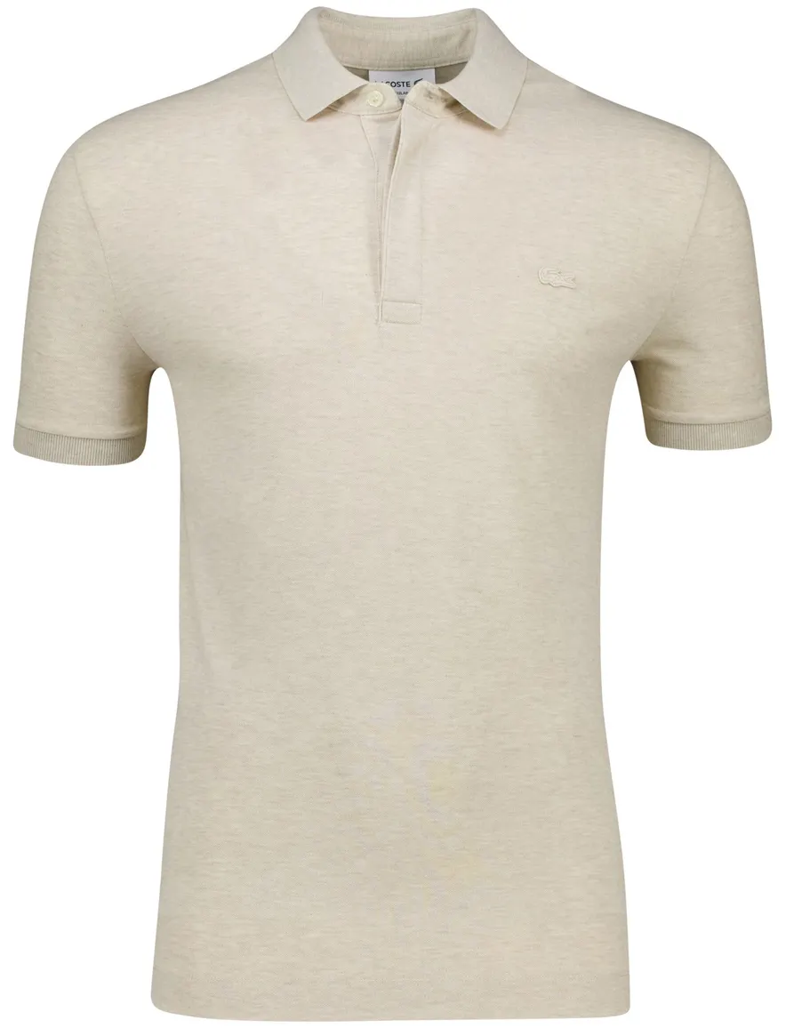 Lacoste polo beige gemêleerd korte mouw normale fit