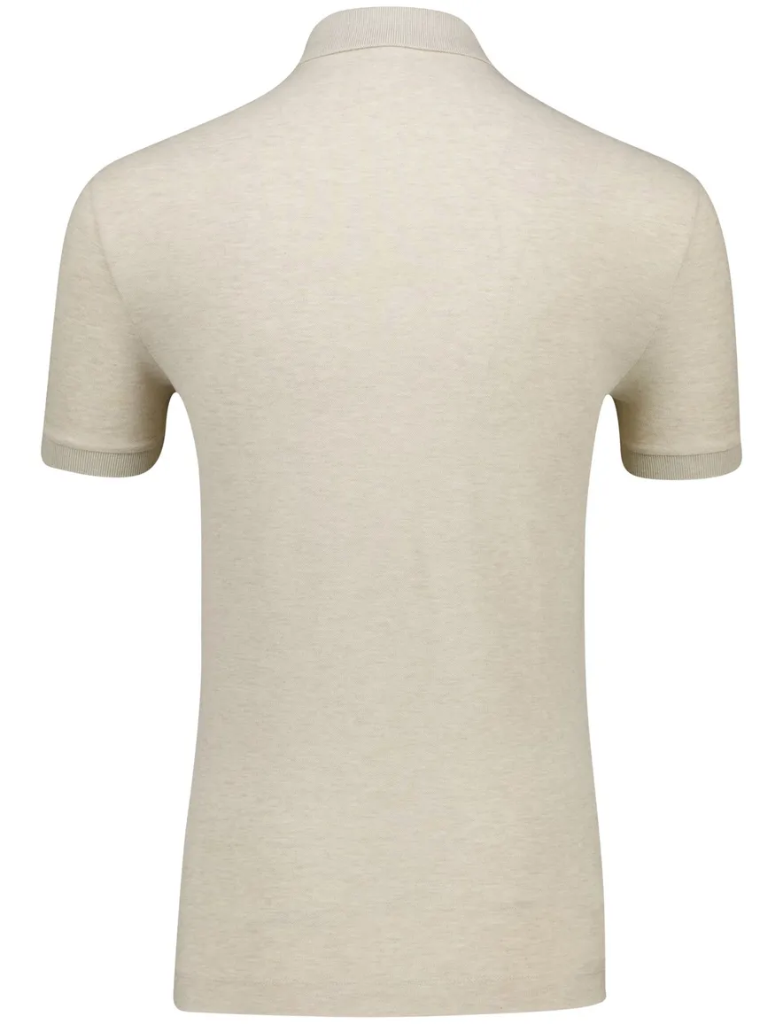 Lacoste polo beige gemêleerd korte mouw normale fit