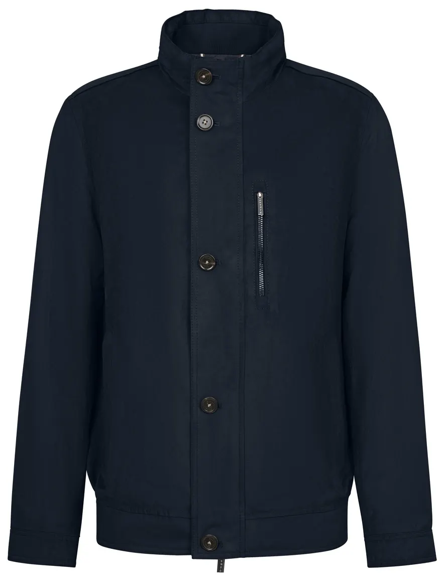 Bugatti zomerjas effen donkerblauw wijde fit