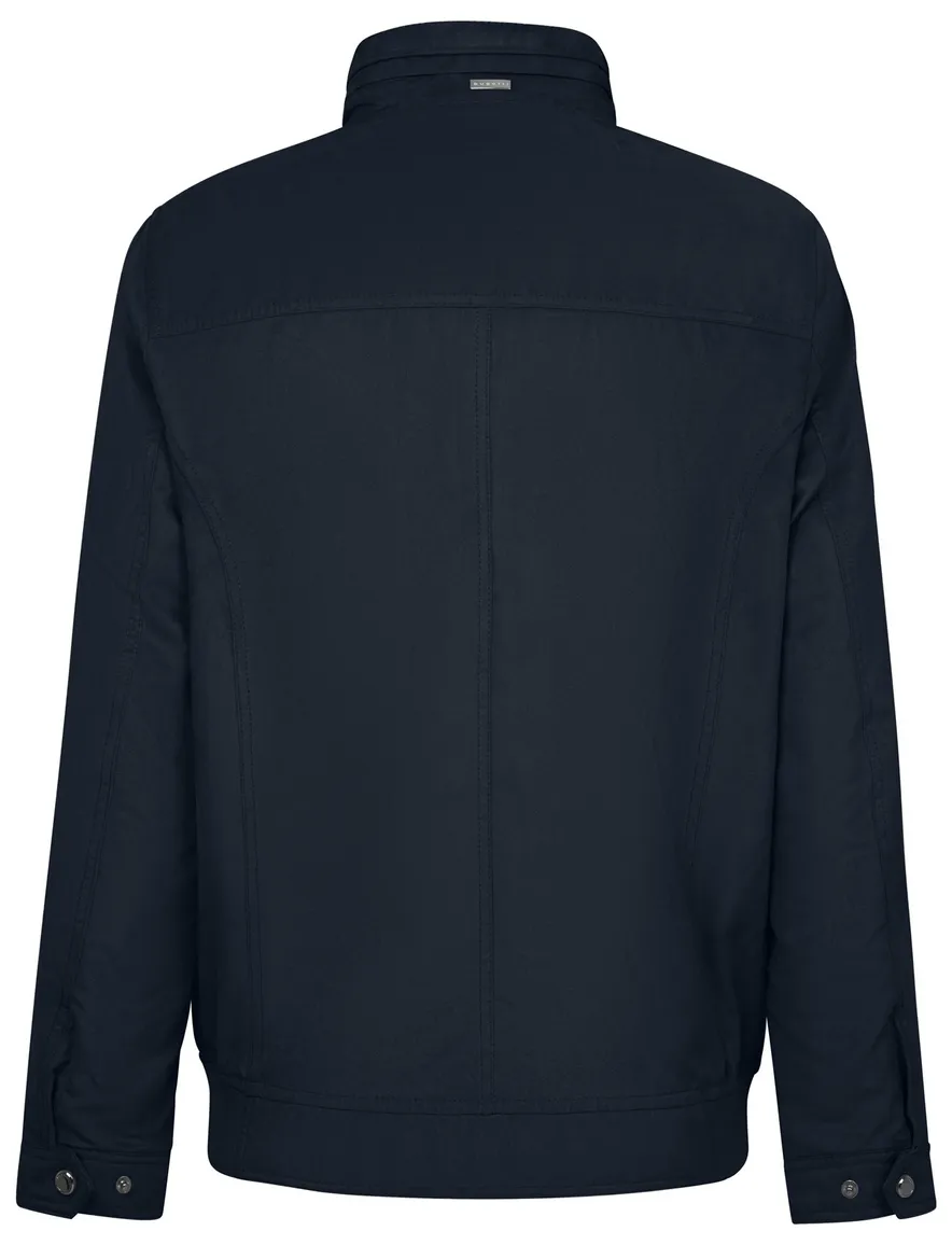 Bugatti zomerjas donkerblauw hoge hals knopen