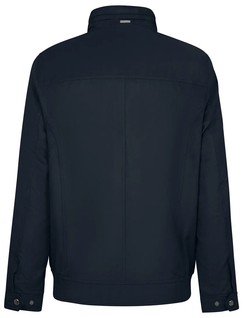zomerjas Bugatti effen donkerblauw wijde fit