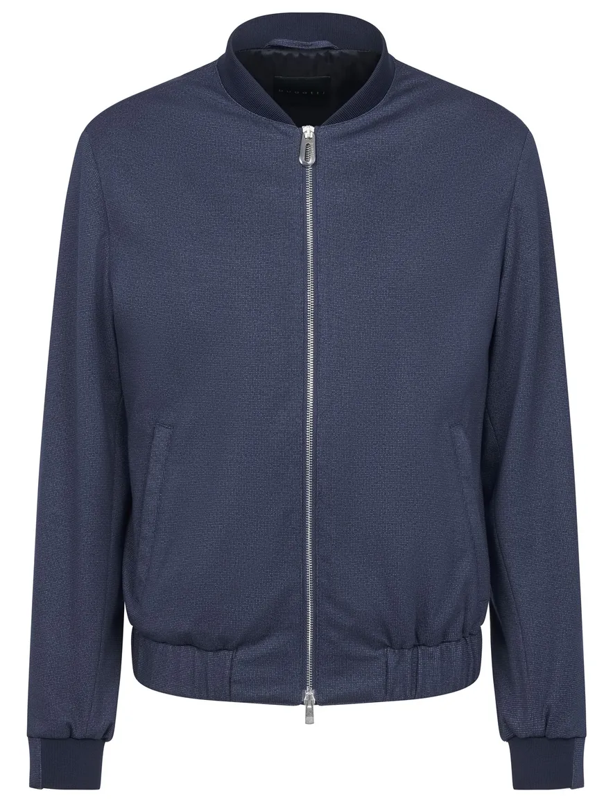 Bugatti bomberjas donkerblauw effen wijde fit