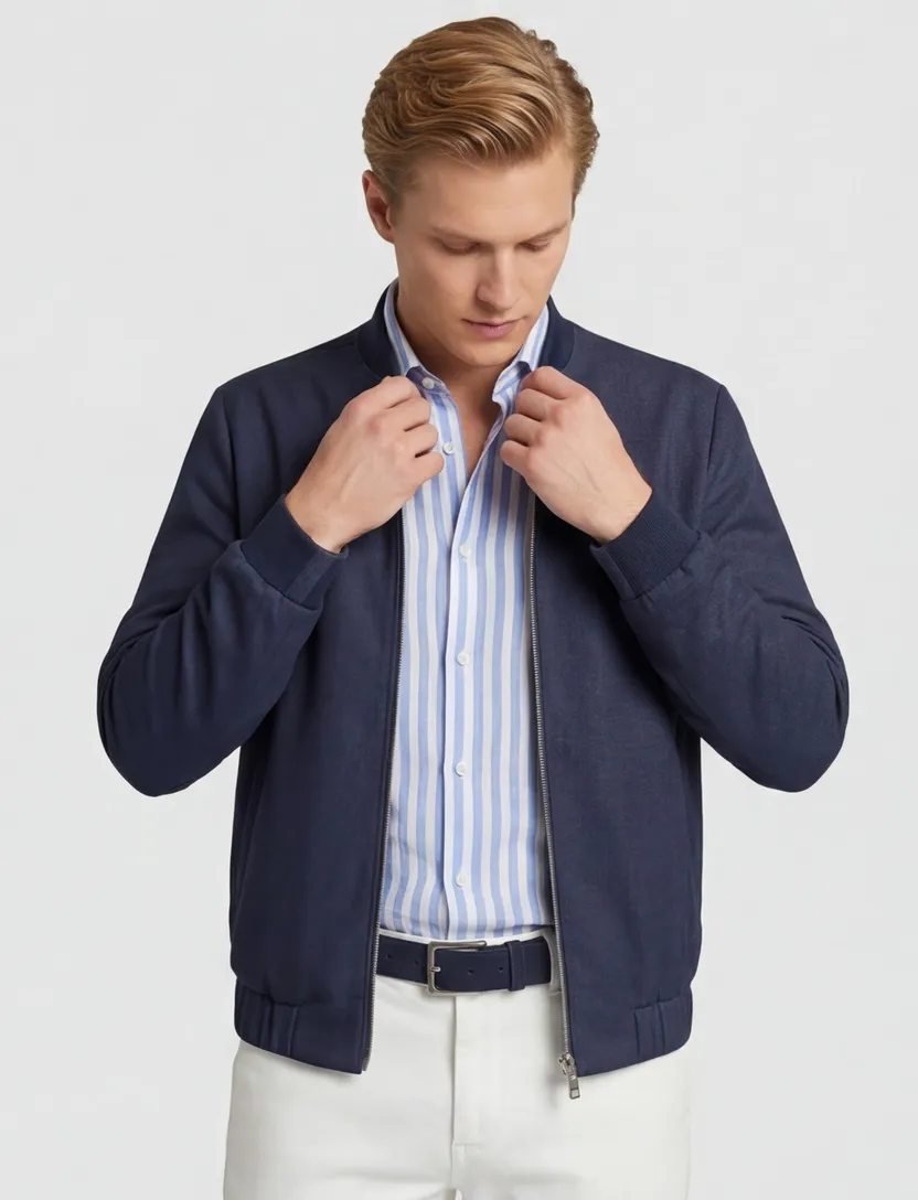 Bugatti bomberjas donkerblauw effen