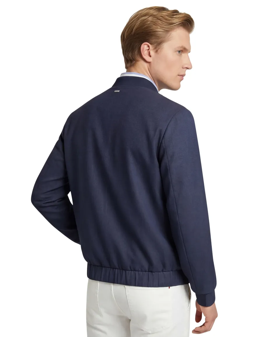 Bugatti bomberjas donkerblauw effen wijde fit
