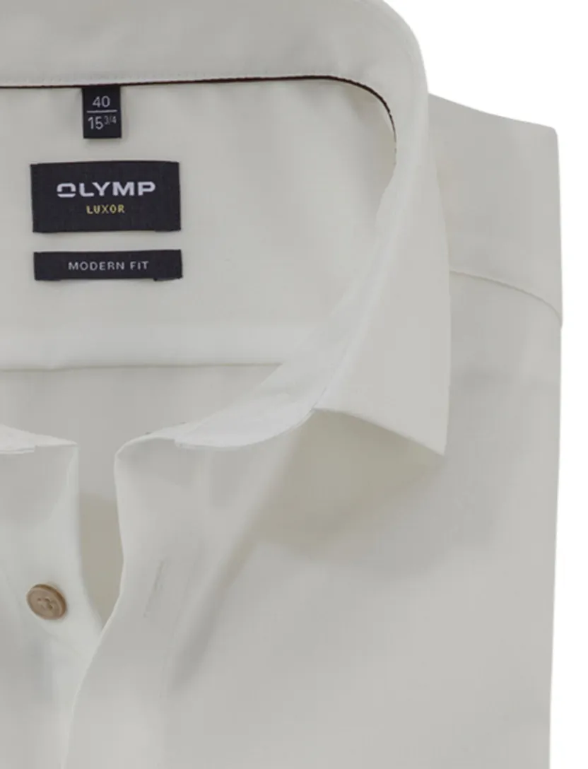 elegante beige effen Olymp overhemd Modern Fit