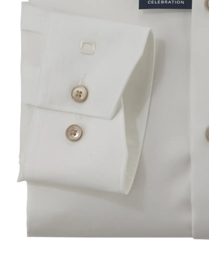 elegante beige effen Olymp overhemd Modern Fit
