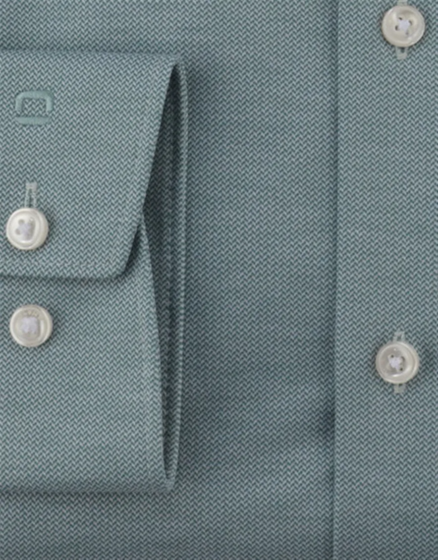 Olymp Luxor 24/7 modern fit business overhemd groen jersey