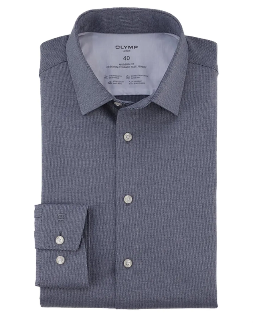 business overhemd grijs Olymp Luxor 24/7 modern fit
