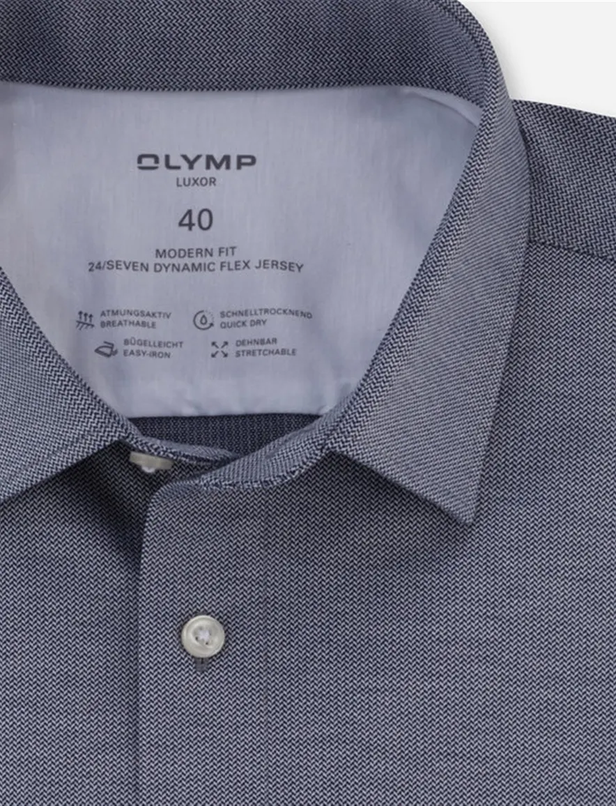 business overhemd grijs Olymp Luxor 24/7 modern fit