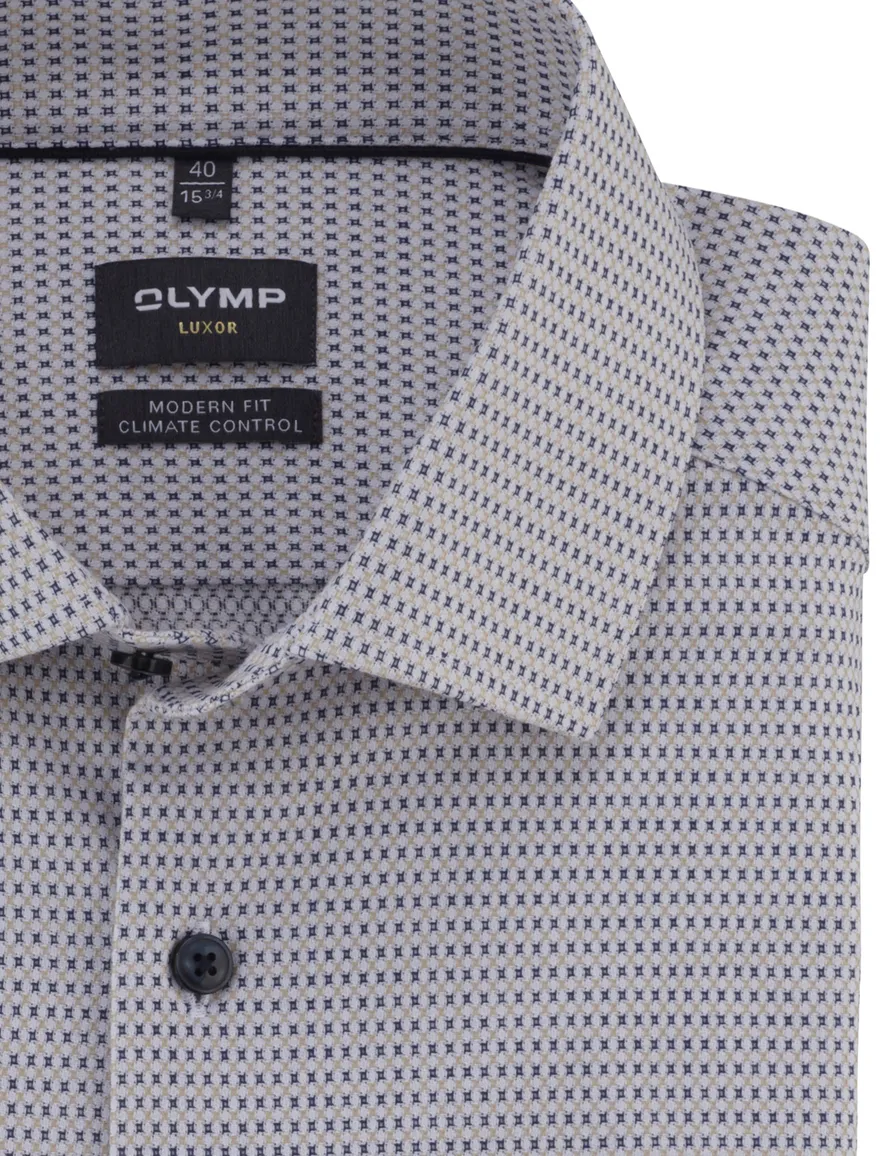 Olymp overhemd blauw geprint Modern Fit