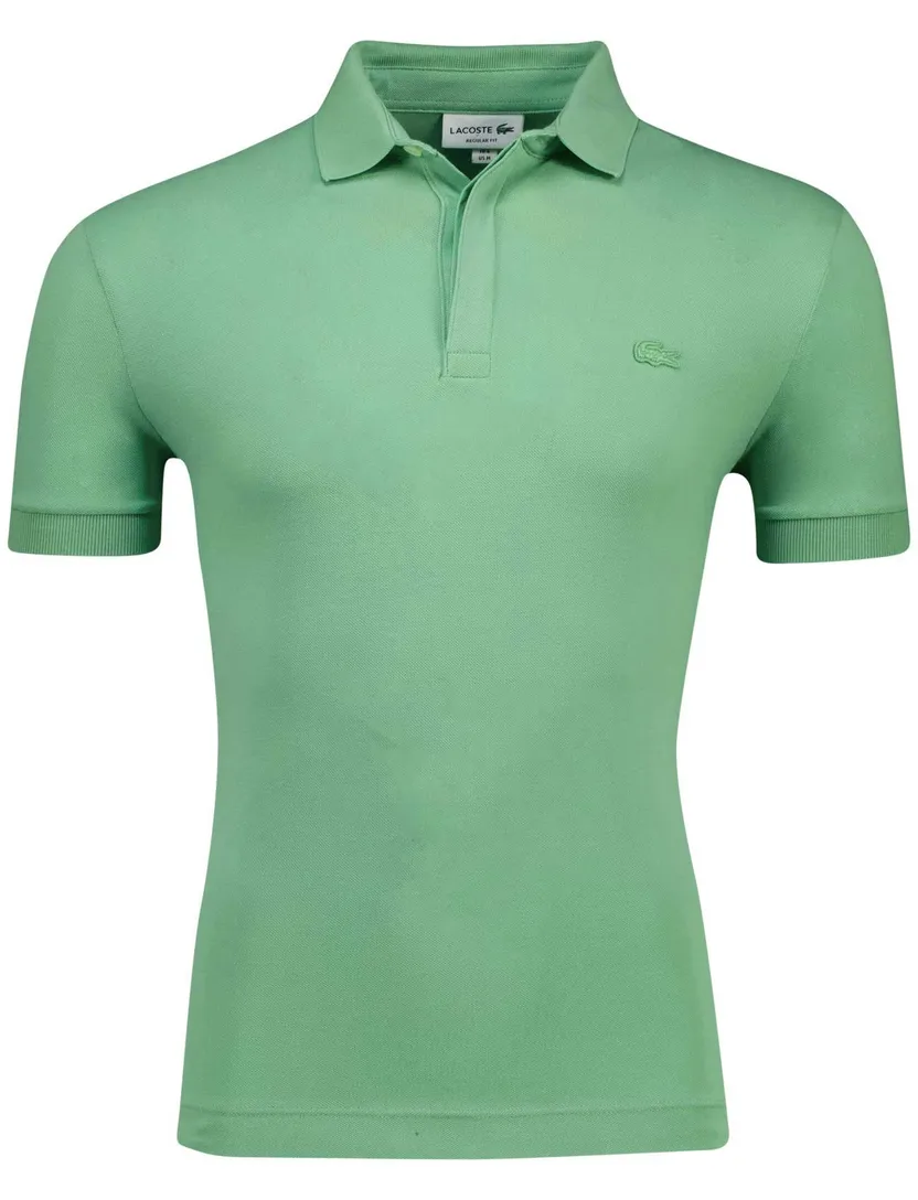 katoenen Lacoste polo groen pique korte mouw normale fit