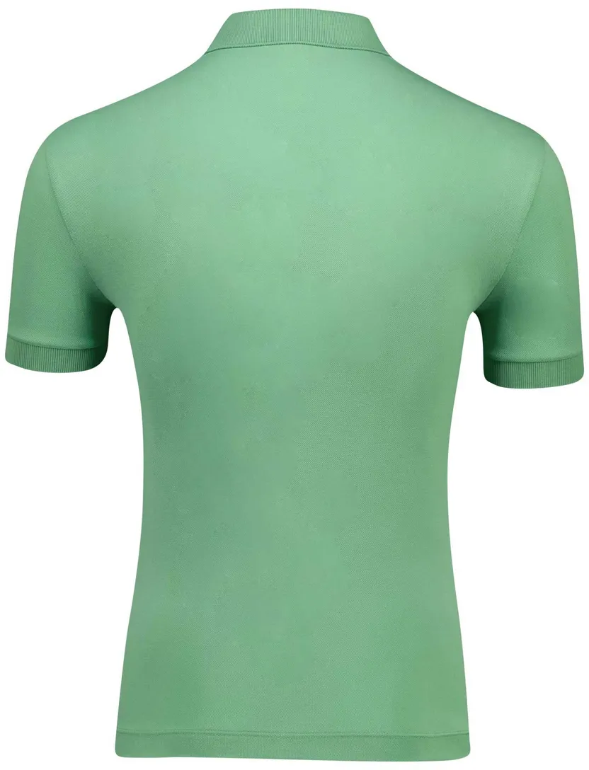 katoenen Lacoste polo groen pique korte mouw normale fit