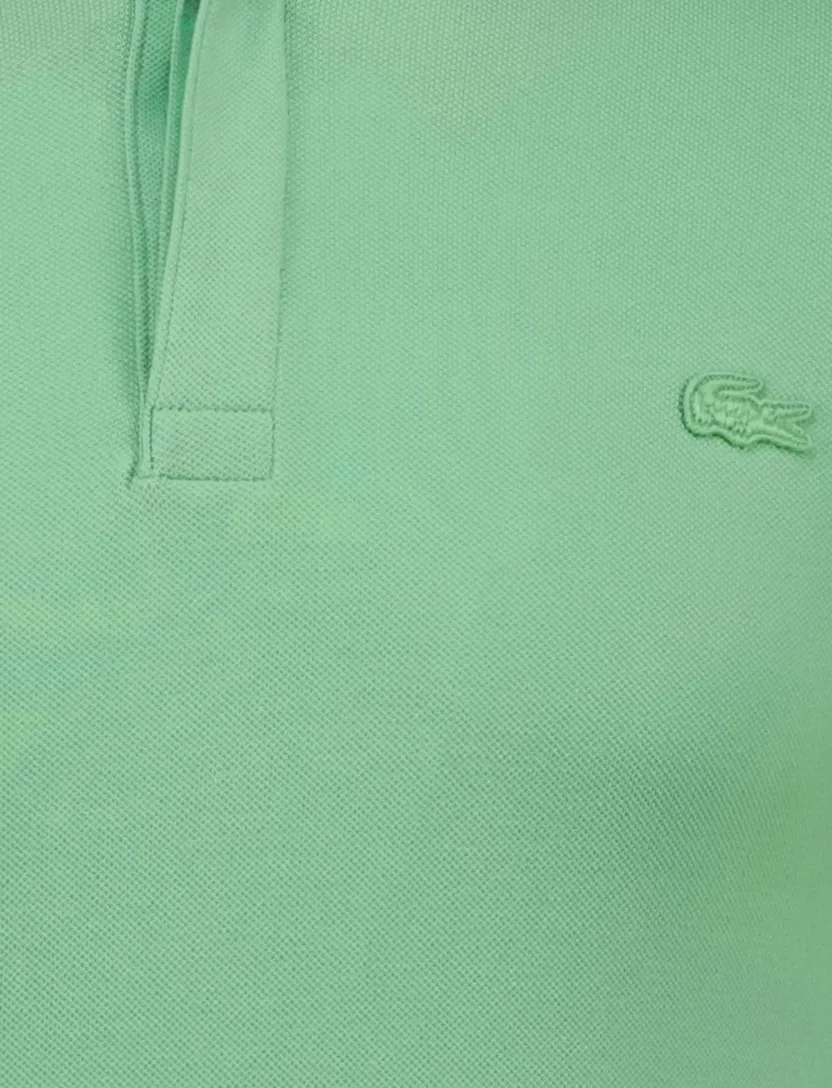 katoenen Lacoste polo groen pique korte mouw normale fit
