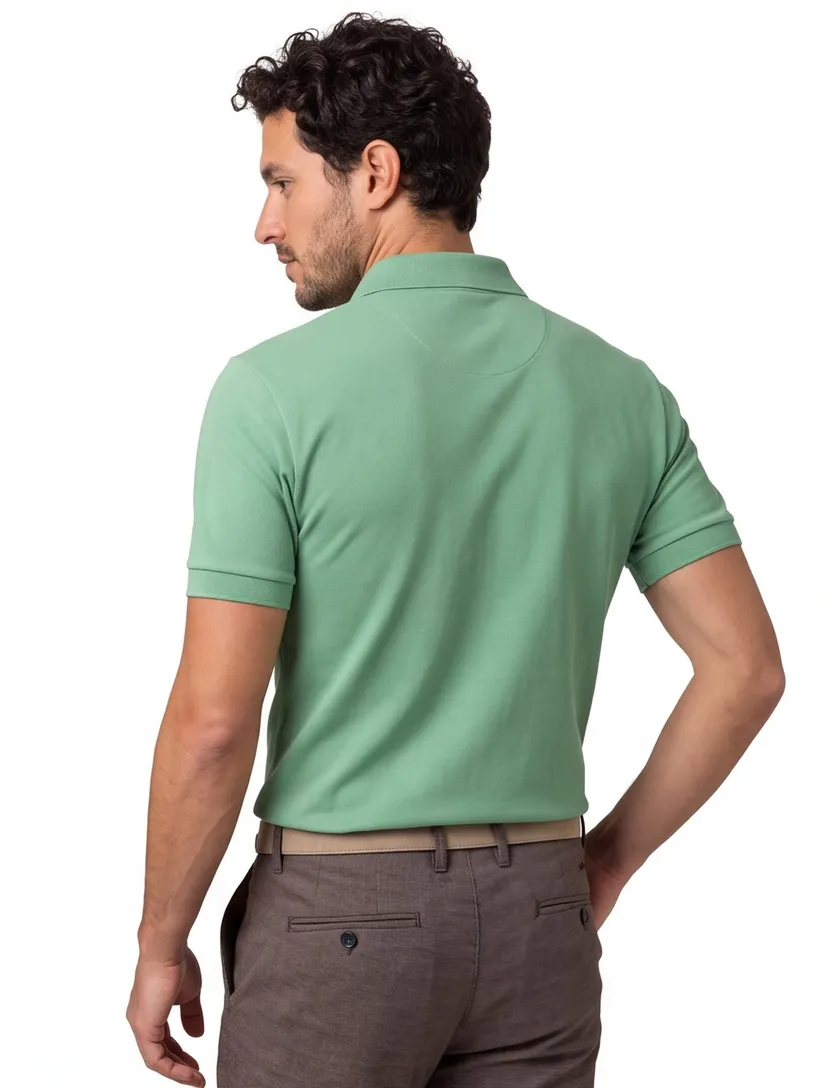 katoenen Lacoste polo groen pique korte mouw normale fit