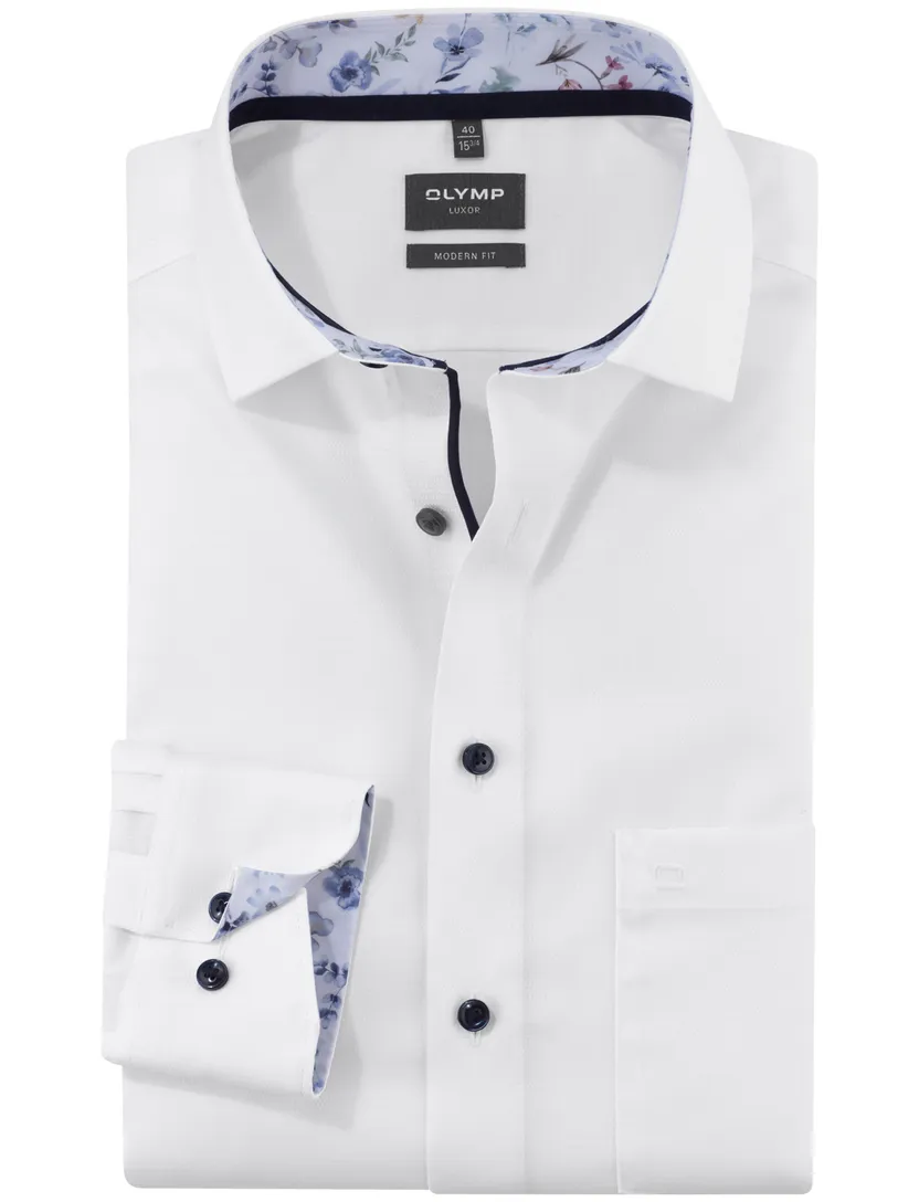 wit Olymp Luxor overhemd ml7 Modern Fit