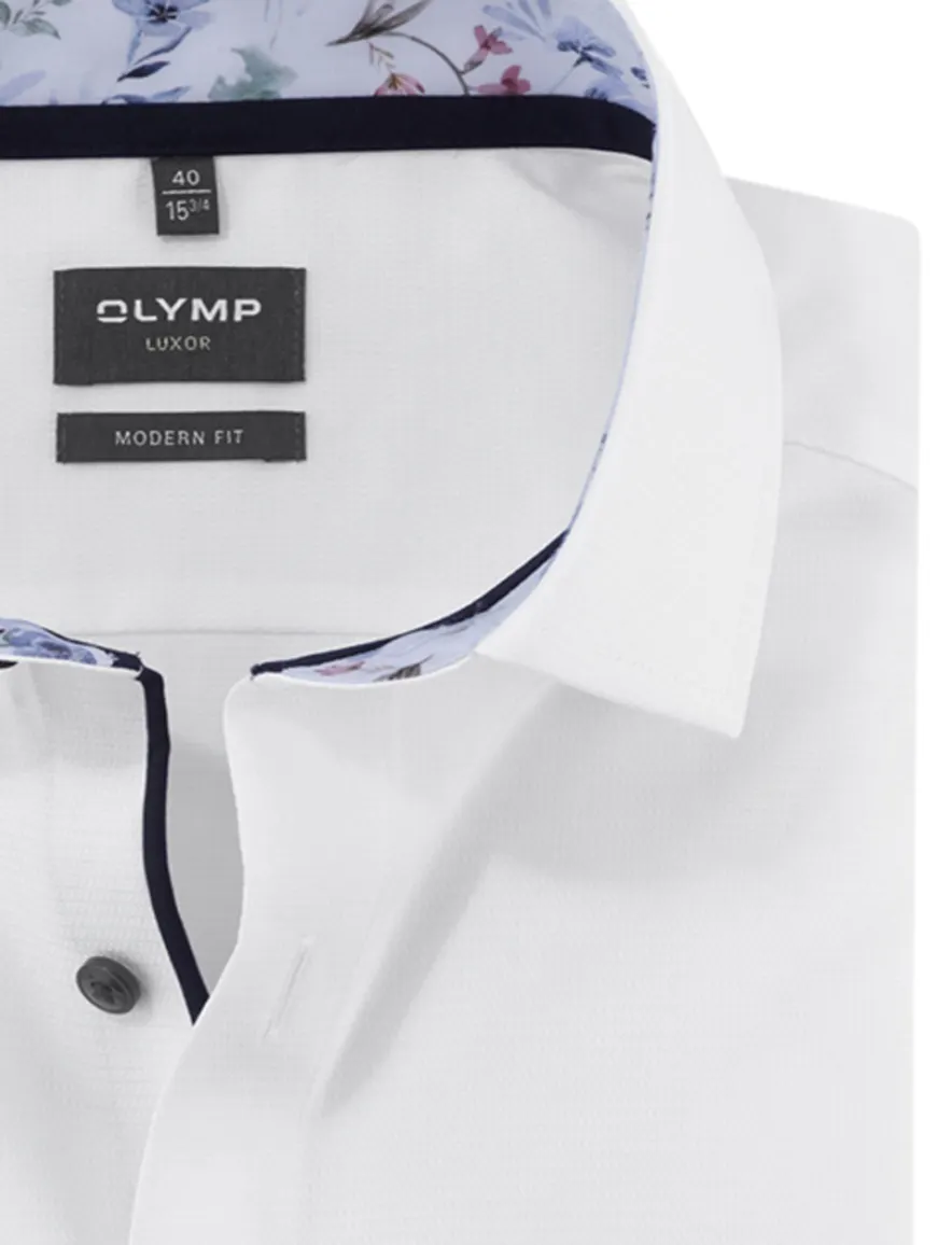 Olymp overhemd wit ml7 Modern Fit Luxor effen