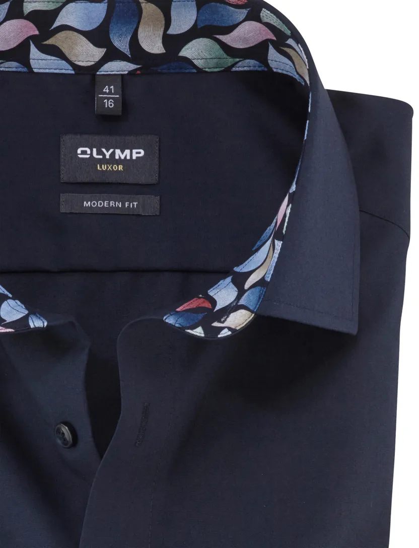 donkerblauw Olymp Luxor overhemd Modern Fit