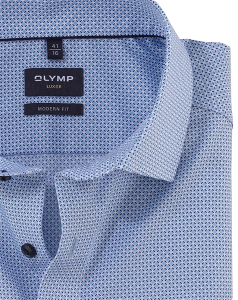 overhemd mouwlengte 7 Olymp Luxor Modern Fit blauw