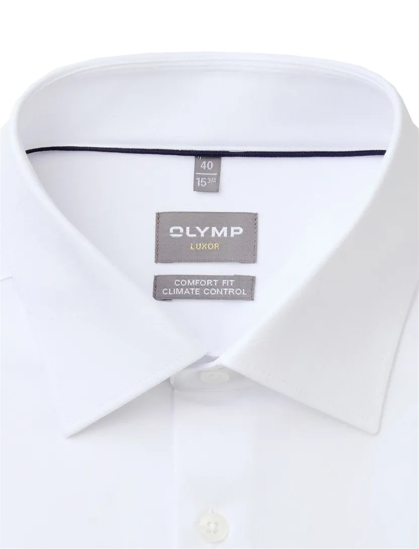 wit comfort fit Olymp Luxor 24/Seven overhemd climate control vezel