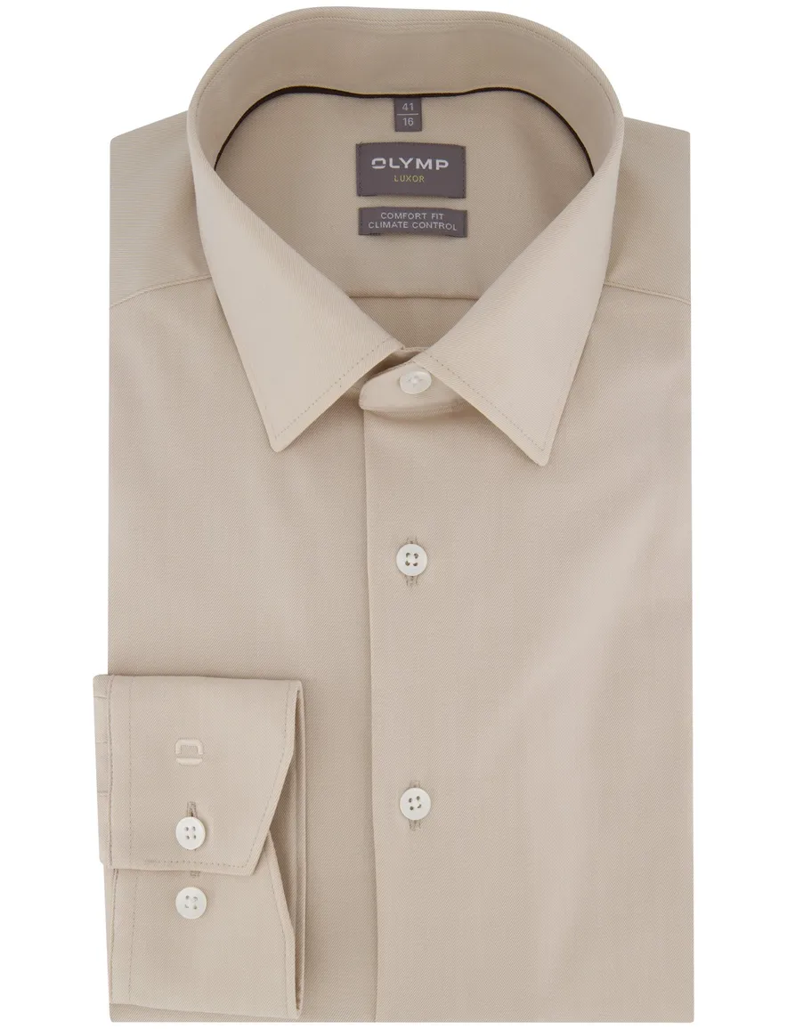 Olymp overhemd beige comfort fit