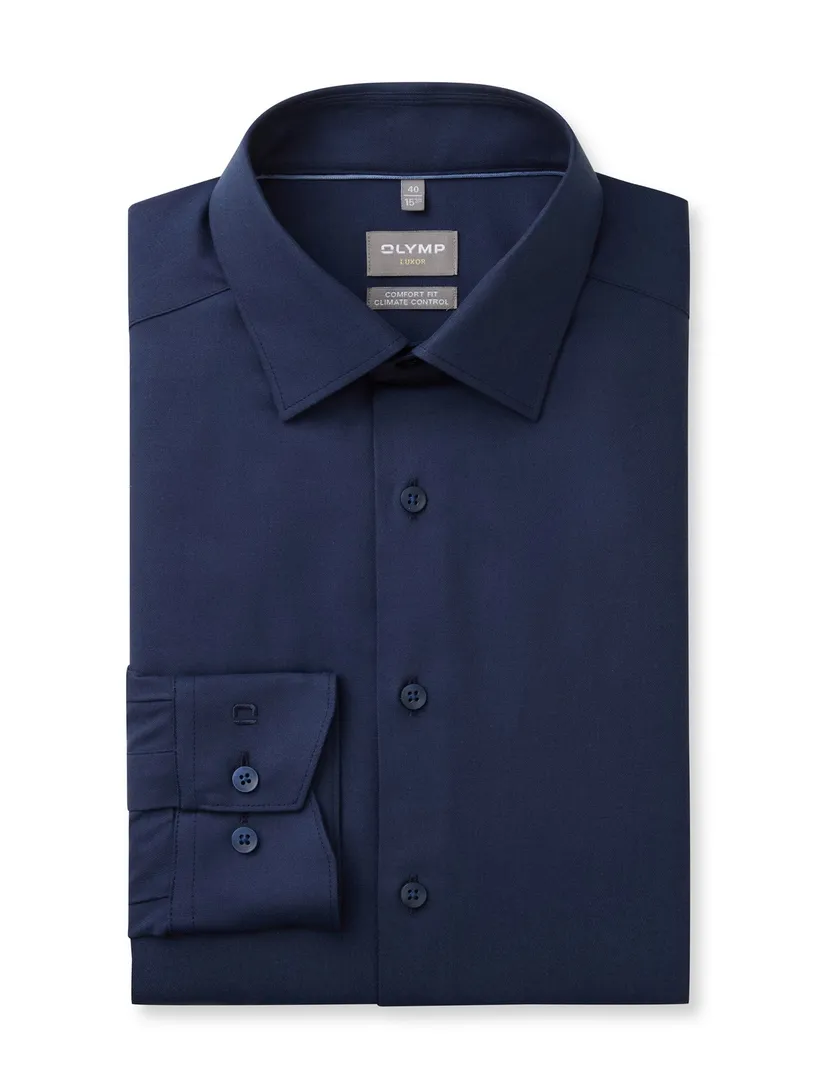 blauw Olymp Luxor 24/Seven overhemd climate control vezel