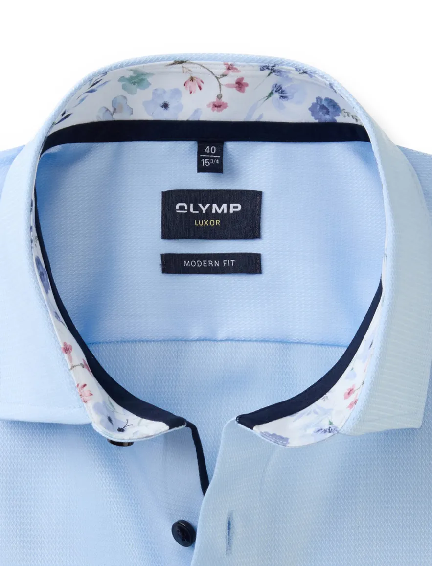 Olymp overhemd korte mouw lichtblauw Modern Fit