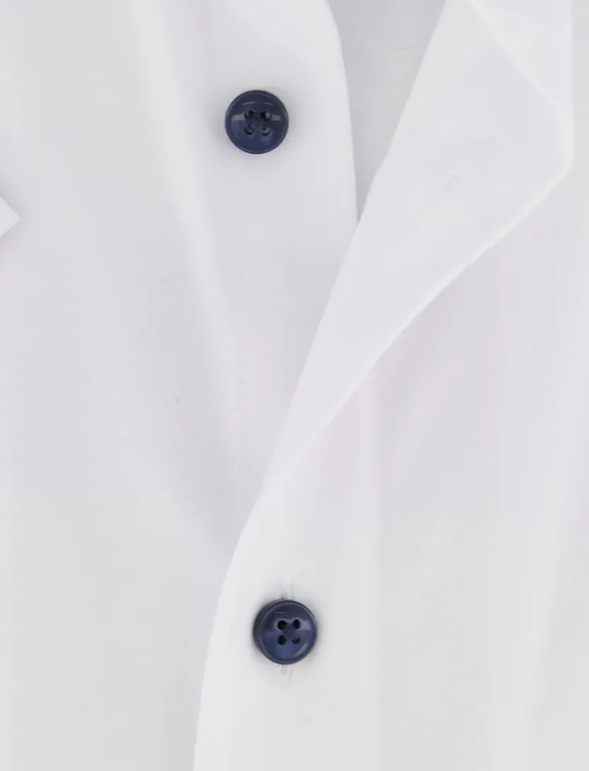Olymp overhemd wit modern fit effen semi-wide collar