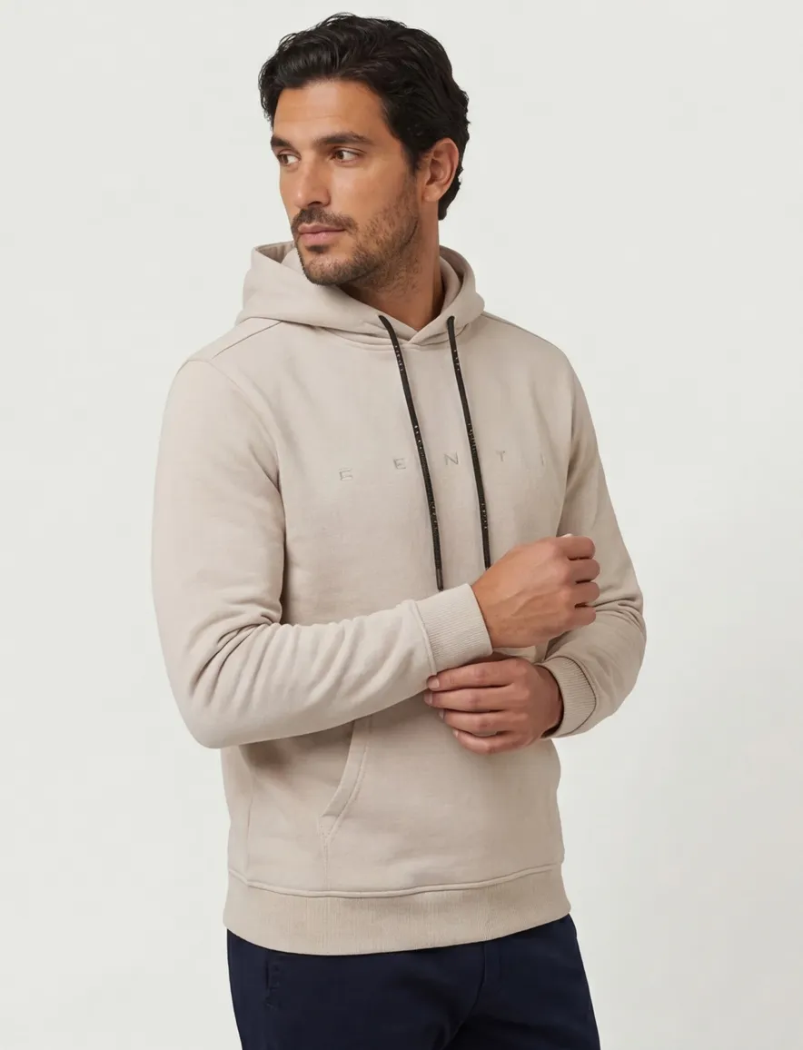 Genti hoodie beige met capuchon