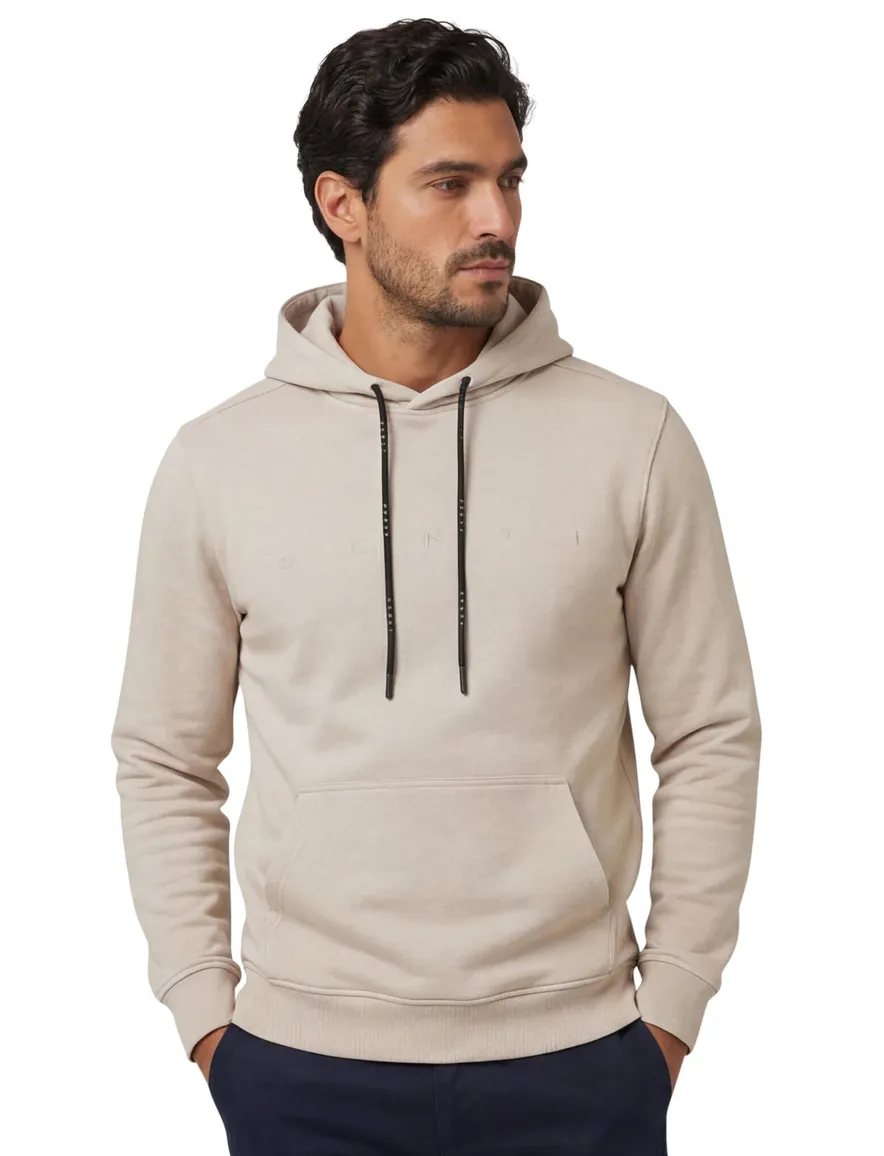 Genti hoodie beige met capuchon