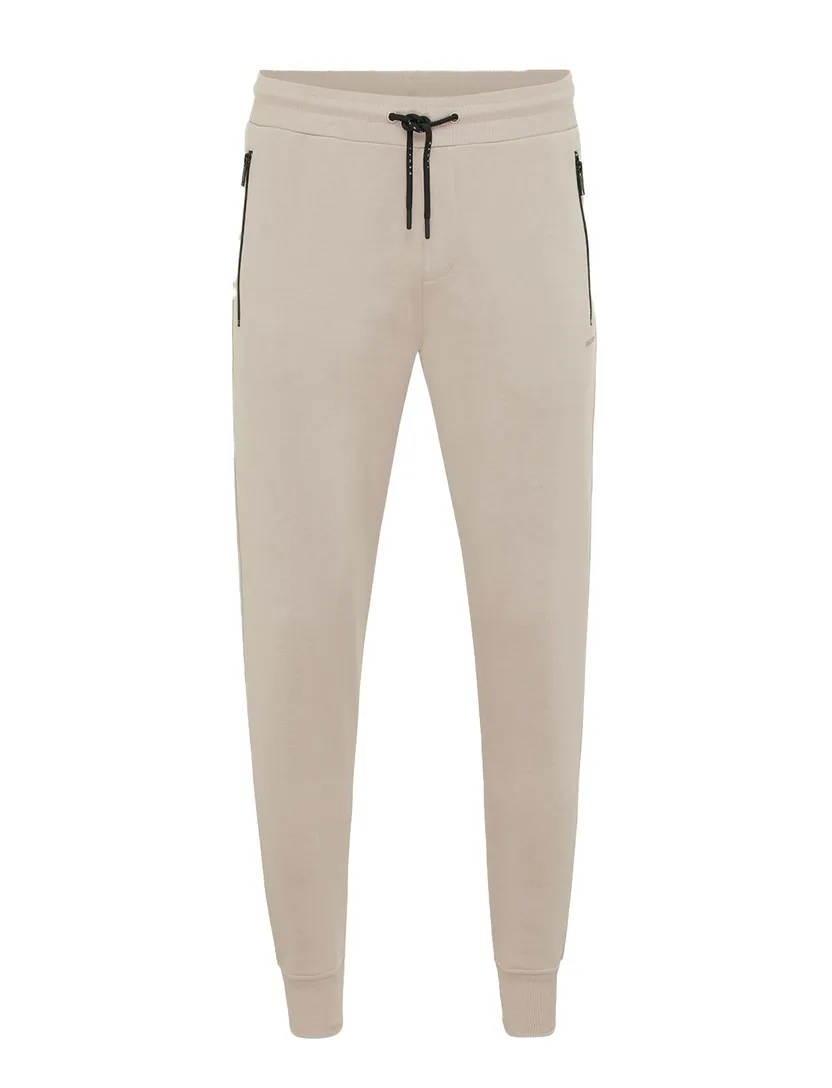 katoenen joggingbroek Genti effen beige