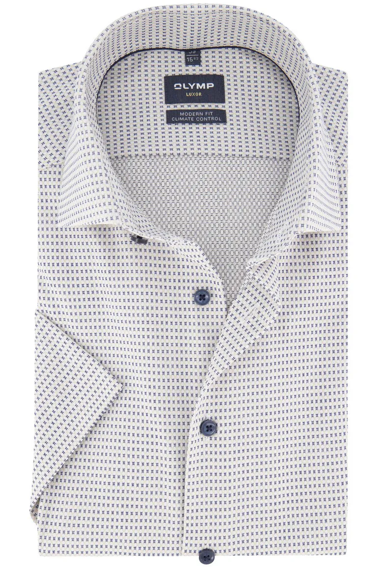 Olymp Modern Fit overhemd normale fit beige print