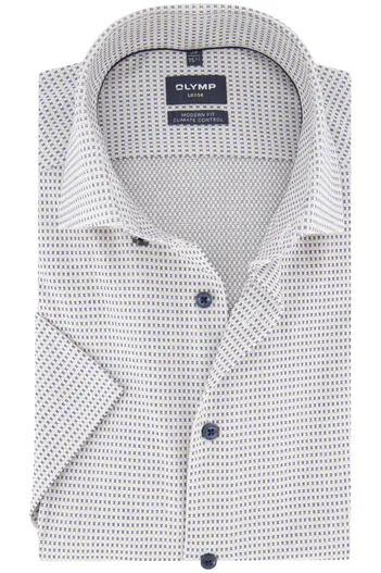Olymp Olymp Modern Fit overhemd normale fit wit print